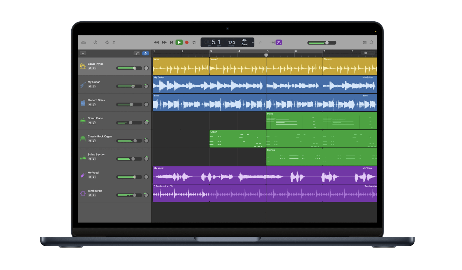 GarageBand screen