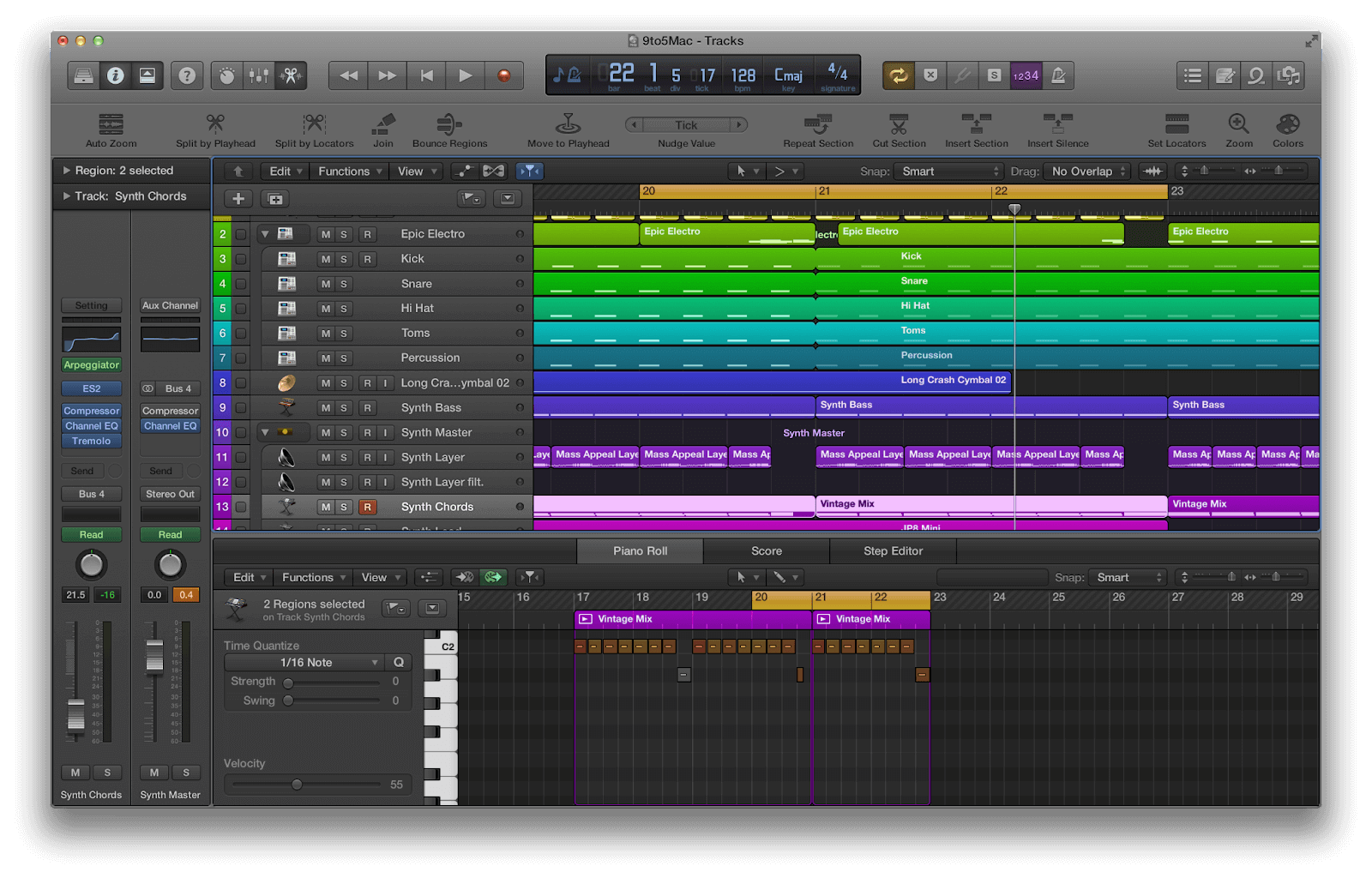 Logic Pro dashboard