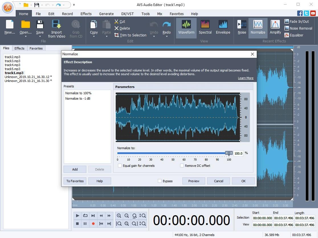 Image of AVS4YOU audio editor