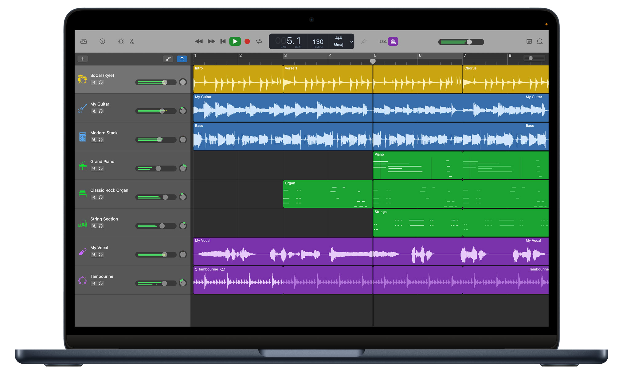 GarageBand user interface